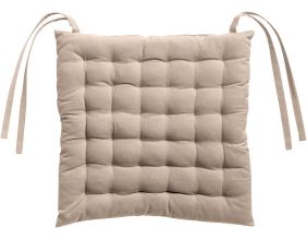 Galette de chaise 36 points en coton recyclé Zea 38 x 38 x 3 cm (Naturel)