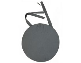 Galette de chaise ronde en coton 40 cm (Gris)