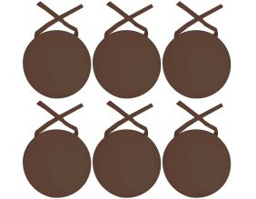 Galette de chaise ronde en coton 40 cm (Lot de 6) (Chocolat)