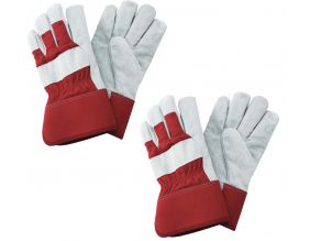 Gants de jardinage renforcés tissu et cuir Gloves (Lot de 2) (Taille L )