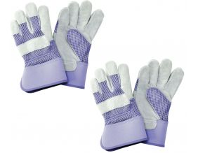 Gants de jardinage renforcés tissu et cuir Gloves (Lot de 2) (Taille M)