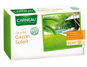 Gazon résistance sécheresse création soleil 30 m²