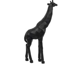 Girafe origami en polyrésine noire 40 cm