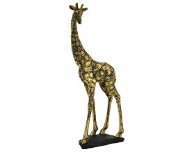 Girafe en résine dorée antique