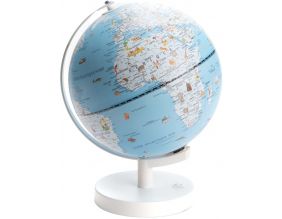Globe terrestre lumineux 20 x 26 cm (Bleu)