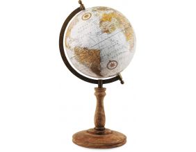 Globe terrestre vintage en bois et métal Cook