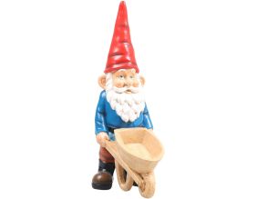 Gnome de jardin 20 cm (Brouette)