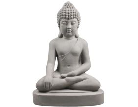 Grand bouddha jardin assis en fibres (L - Hauteur 60 cm)