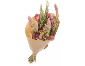 Grand bouquet  de fleurs séchées Mix (Naturel et rose)