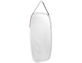 Grand miroir en bambou à suspendre Idyllic (Blanc)