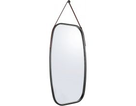 Grand miroir en bambou à suspendre Idyllic (Noir)