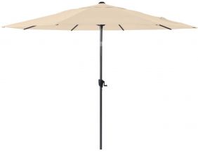 Grand parasol aluminium 3.5 m Roseau (Gris et écru)