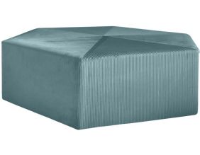 Grand pouf en velours côtelé Guilia 75 cm (Bleu cadet)