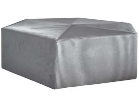 Grand pouf en velours côtelé Guilia 75 cm (Gris souris)