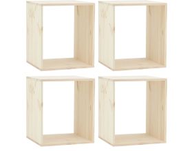 Grande étagère modulable en pin 45 x 35 x 39 cm (Lot de 4)