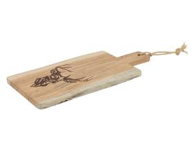 Grande planche à découper en bois d'acacia - Cerf (Petit modèle)