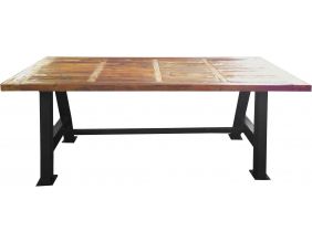 Grande table industrielle bois et métal 200 cm