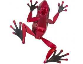 Grenouille décorative en métal coloré 19 cm (Rouge)