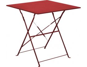 Guéridon carré en acier 70 cm Cuba (Rouge)