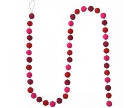 Guirlande boules feutres couleurs (Rose foncé)