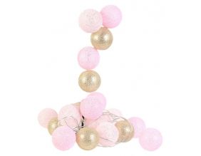 Guirlande lumineuse boules colorées 20 LED 3,72 m (Rose, Doré)