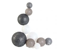 Guirlande lumineuse boules colorées 10 leds multi-tailles (Gris)