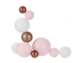 Guirlande lumineuse boules colorées 10 leds multi-tailles (Rose)