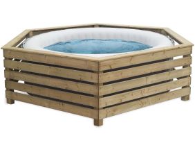 Habillage en bois pour spa gonflable Decorspa (Pour spa rond de 206 à 216 cm)