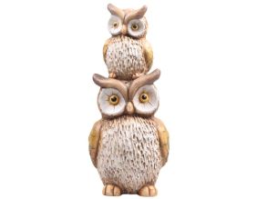 Hibou en résine 19.5 x 18 x 44 cm