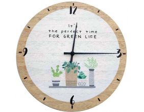 Horloge en bois Green life 35 cm