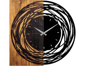 Horloge en bois et métal Clock (Rond)