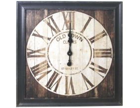 Horloge carrée en bois vintage