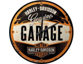 Horloge hublot en verre et métal Pub 31 cm (Harley Davidson Garage)