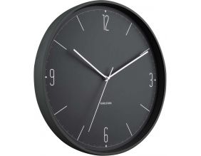 Horloge en métal mat Numbers & Lines 40 cm (Noir)