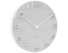 Horloge moderne avec aiguilles chromées On the Edge (Blanc)