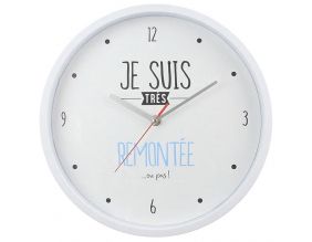 Horloge moderne 30 cm Je suis... (Blanc)