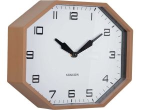 Horloge murale octogonale en résine Factory (Marron)