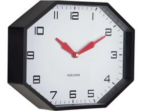Horloge murale octogonale en résine Factory (Noir)