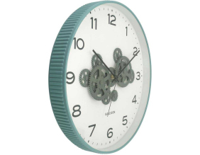 Horloge murale ronde Open Gear (Bleu et vert jungle)
