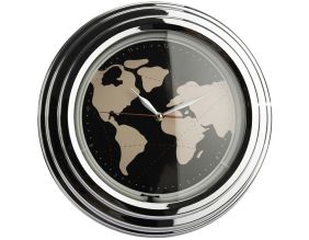Horloge néon mappemonde 30 cm