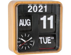 Horloge en plastique Mini Flip 24.5 cm (Bambou)