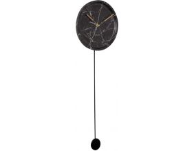 Horloge en polyrésine imitation marbre Pendule (Noir)
