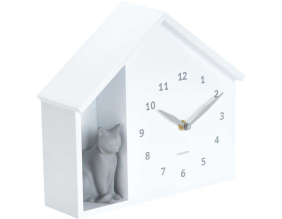 Horloge à poser Siting cat (Blanc)