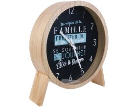 Horloge à poser en bois Les règles de la famille
