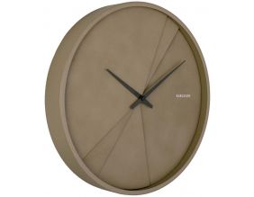 Horloge ronde en bois Lines 30 cm (Vert mousse)