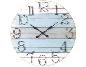 Horloge ronde en bois Marine