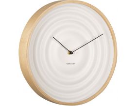 Horloge ronde en bois Scandi Ribble 31 cm (Blanc mat)