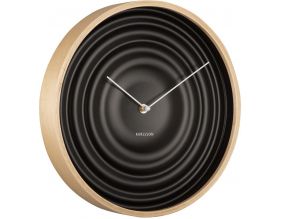 Horloge ronde en bois Scandi Ribble 31 cm (Noir mat)
