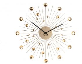 Horloge ronde en métal Sunburst 50 cm (Doré)