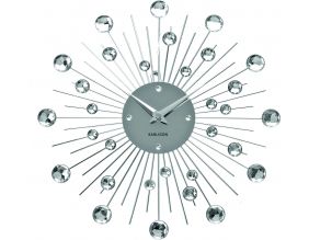 Horloge ronde en métal Sunburst 30 cm (Chrome)